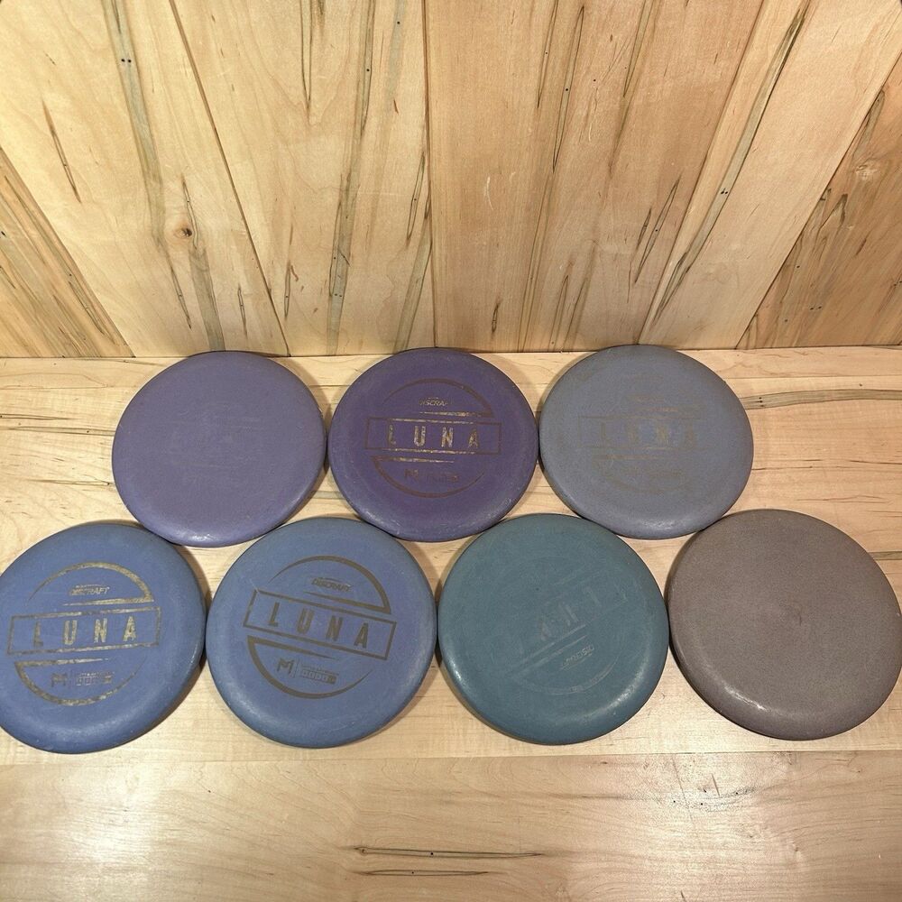 Discraft Luna Putting Disc Golf Lot Of 7 Purple Putter Plastic Paul McBeth
